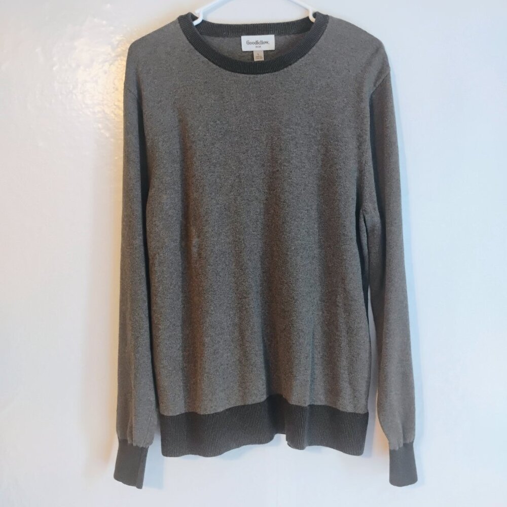 Goodfellow & Co Men’s Gray Crewneck Sweater Large 100% Cotton Classic Fit